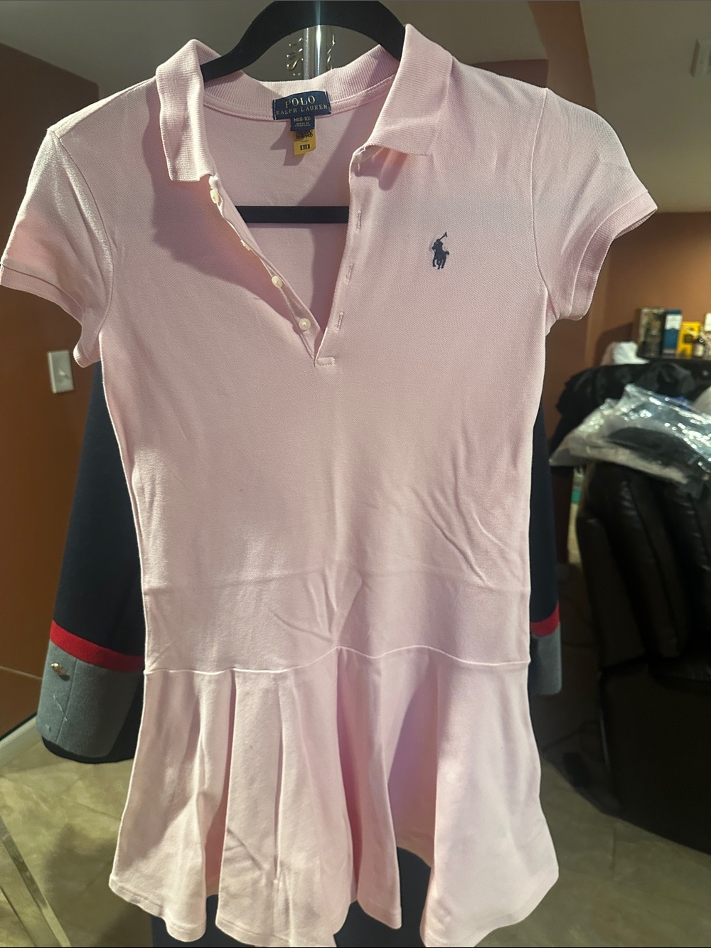 Ralph Lauren Light Pink Polo Dress with Navy Pony